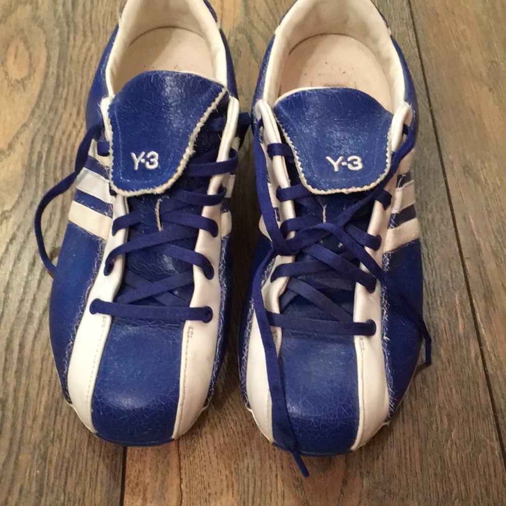 Adidas Blue and white leather running shoes